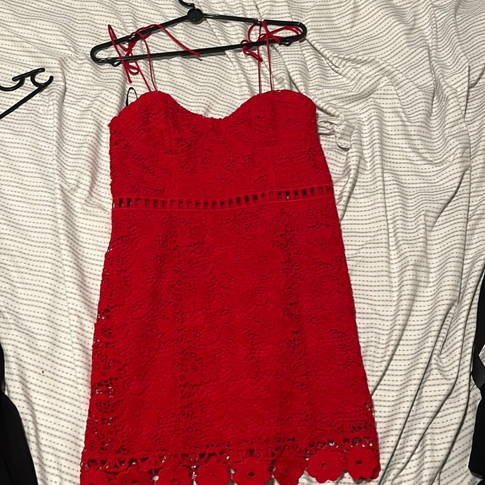 Red dress w adjustable ties